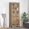 vidaXL Highboard med skuffe 2 pcs Artisan Egetr&aelig; Konstrueret tr&aelig;