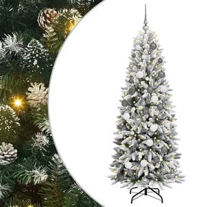 vidaXL Kunstigt juletr&aelig; Hvid 180 cm PVC og plastik og st&aring;l og PE
