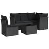 vidaXL sofas&aelig;t til haven 6 dele med hynder polyrattan sort