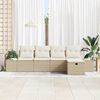 vidaXL Havesofa S&aelig;t med pude 5 pcs Beige polyrattan