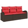 vidaXL Havesofa S&aelig;t Brun polyrattan