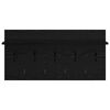 vidaXL V&aelig;gmonteret Jakkeholder Sort eg 80 x 40 x 12 cm Konstrueret tr&aelig;