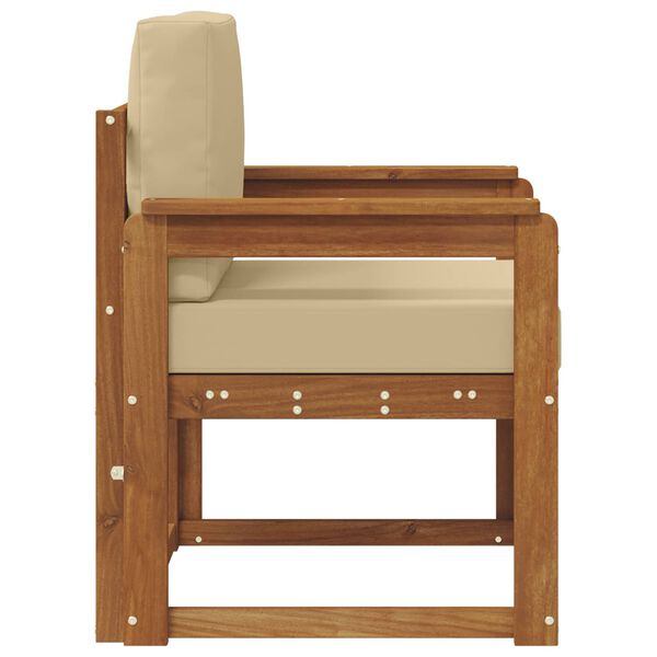 vidaXL Udend&oslash;rs sofa Soli Akacietr&aelig; og polyester Naturfarvet