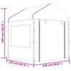 vidaXL pavillon med tag 17,84x2,28x2,69 m polyethylen hvid