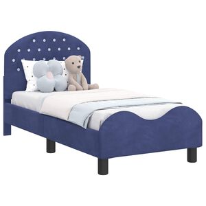 vidaXL Sengestel til tumling med hovedg&aelig;rde Politi bl&aring; 70 x 140 cm