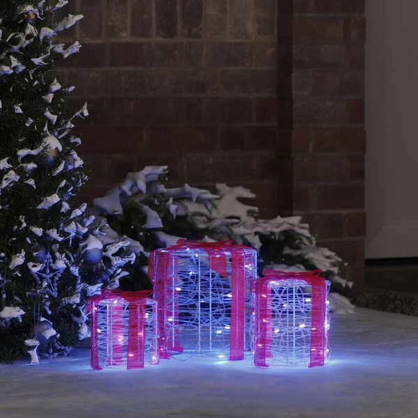 vidaXL Gave&aelig;ske dekoration 3 pcs Bl&aring; 20 x 20 x 21 cm Akryl