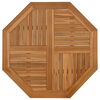 vidaXL bordplade 90x90x2,5 cm ottekantet massivt teaktr&aelig;