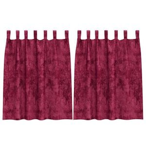 vidaXL Velour Gardiner 2 stk. Vinr&oslash;d 140 x 140 cm Fl&oslash;jl