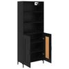 vidaXL Highboard med skuffe Sort eg 69,5 x 34 x 180 cm Konstrueret tr&aelig;