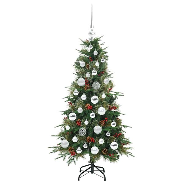 vidaXL Kunstigt Hinged Juletr&aelig; med 150 LED'er Gr&oslash;n 120 cm PE og PVC