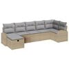 vidaXL Sofa S&aelig;t med pude med opbevaring Beige og lys gr&aring; polyrattan