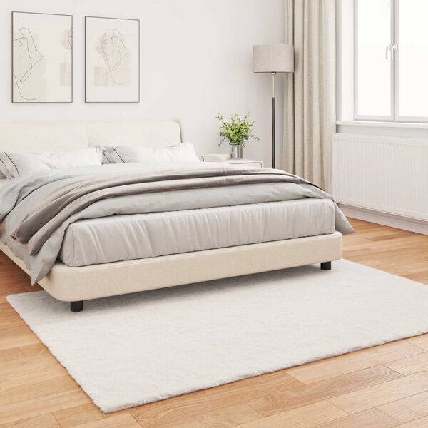 vidaXL Faux Kanin Pels T&aelig;ppe Olite Creme 160 x 230 cm Polyester