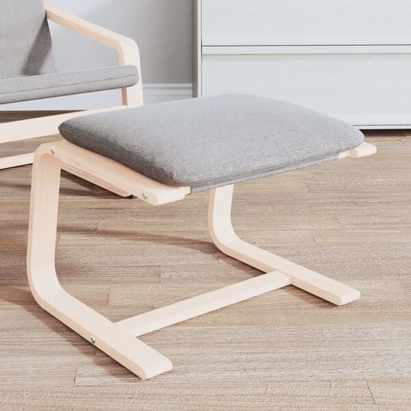 vidaXL fodskammel 51x41x40 cm stof lysegr&aring;