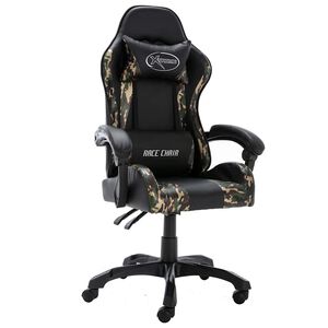 vidaXL gamerstol kunstl&aelig;der sort og camouflage