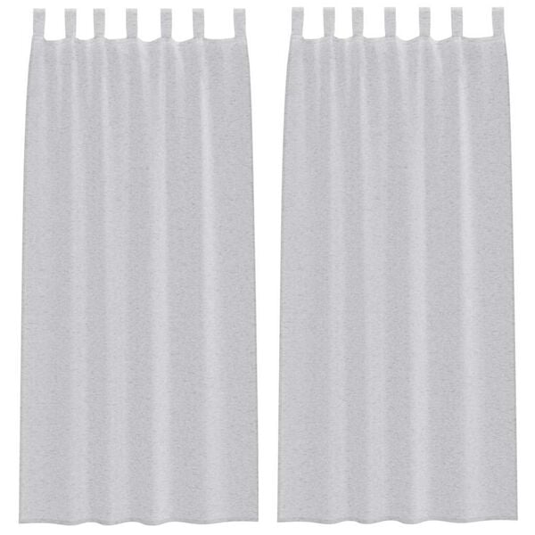 vidaXL Voile Gardin med gardiner 2 pcs Lysegr&aring; 245 x 140 cm Polyester