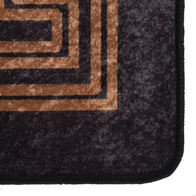 vidaXL gulvtæppe 80x300 cm skridsikkert og vaskbart sort og guld