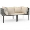vidaXL hj&oslash;rnemoduler til havesofa 2 stk. med hynder polyrattan gr&aring;