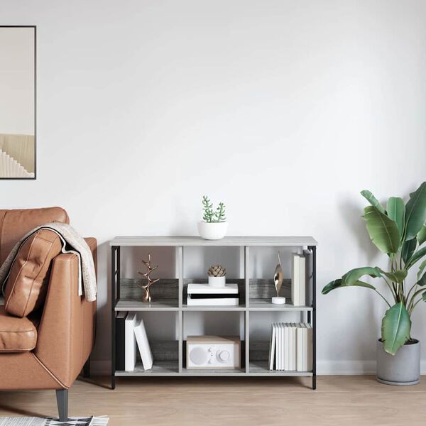 vidaXL Bogreol Gr&aring; Sonoma 102 x 32 x 72,5 cm Konstrueret tr&aelig;