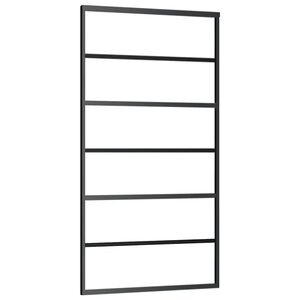 vidaXL skyded&oslash;r 102x205 cm sikkerhedsglas og aluminium sort