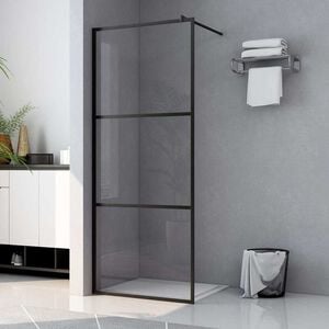 vidaXL brusev&aelig;g 90x195 cm klart sikkerhedsglas sort
