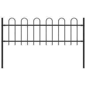 vidaXL havehegn BOXTEL med b&oslash;jetop st&aring;l 170x60 cm sort