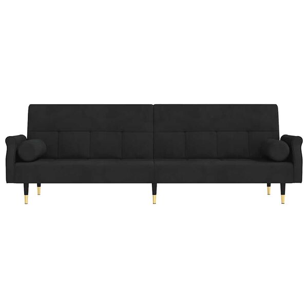 vidaXL sovesofa med hynder velour sort