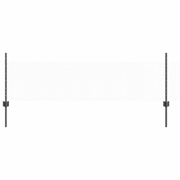 vidaXL Hegn med post Gr&aring; 0,5 x 50 m St&aring;l og PVC