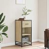 vidaXL skab 35,5x35x76 cm konstrueret tr&aelig; og metal sonoma-eg