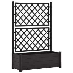 vidaXL plantekasse med espalier 100x43x142 cm PP antracitgr&aring;