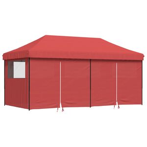 vidaXL foldbart pop up-festtelt med 4 sidev&aelig;gge bordeaux