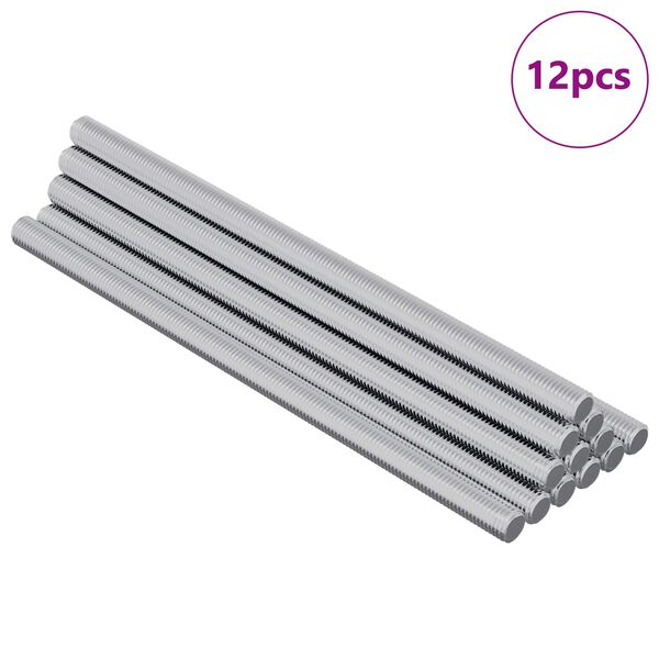 vidaXL Gevindst&aelig;nger 12 pcs S&oslash;lv M6 x 120 mm Metal