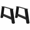 vidaXL sofabordsben A-formet 2 stk. sort 70 x (30-31) cm st&aring;l