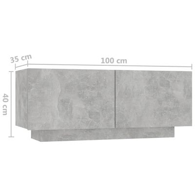 vidaXL sengeskab 100x35x40 cm konstrueret træ betongrå