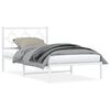 vidaXL sengeramme med sengegavl 100x200 cm metal hvid