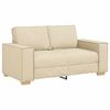 vidaXL Sofa 3 pcs Creme Linned-blandet stof