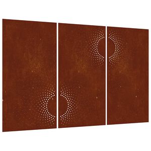 vidaXL udend&oslash;rs v&aelig;gdekoration 3 dele 105x55 cm soldesign cortenst&aring;l