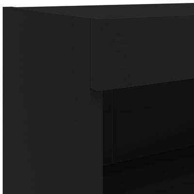 vidaXL væghængt tv-møbel 7 dele med LED-lys sort