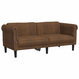 vidaXL 2-personers sofa imiteret ruskind brun