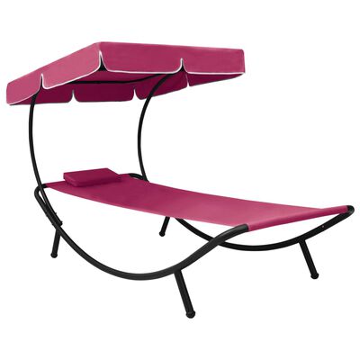 vidaXL loungeseng med baldakin og pude lyserød