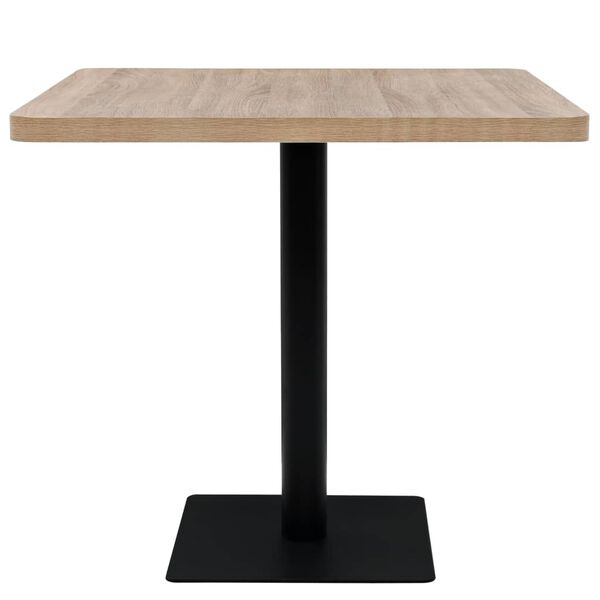 vidaXL bistrobord MDF og stål firkantet 80 x 80 x 75 cm egetræsfarvet