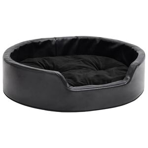 vidaXL hundekurv 69x59x19 cm plys og kunstl&aelig;der sort