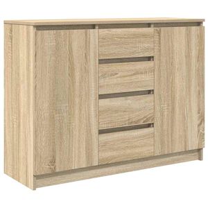 vidaXL sk&aelig;nk med skuffer 100,5x35x76 cm konstrueret tr&aelig; sonoma-eg