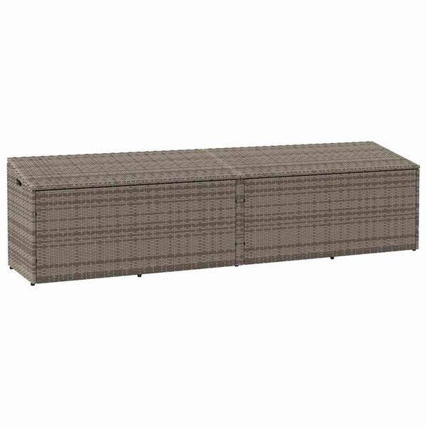 vidaXL opbevaringskasse til haven 220x50x58 cm polyrattan grå