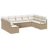 vidaXL Havesofa S&aelig;t 9 stk. Beige og hvid polyrattan