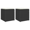 vidaXL havestole med hynder 2 stk. 40x40x43 cm polyrattan sort