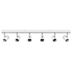 vidaXL Loftsspot med spotlights Hvid 73 x 6,5 x 11,5 cm Metal