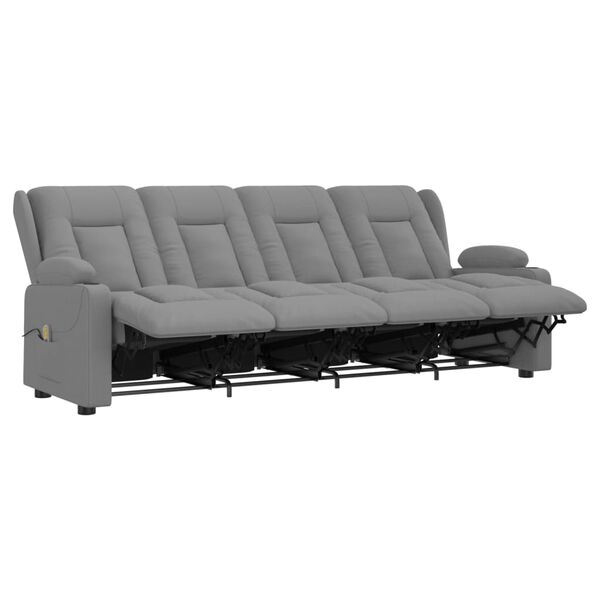 vidaXL 4-personers massagestol m. kopholdere kunstlæder grå