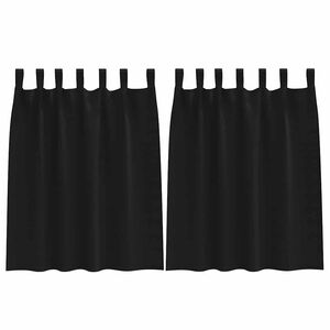 vidaXL M&oslash;rkl&aelig;gningsgardiner med ringe 2 pcs Sort 140 x 140 cm