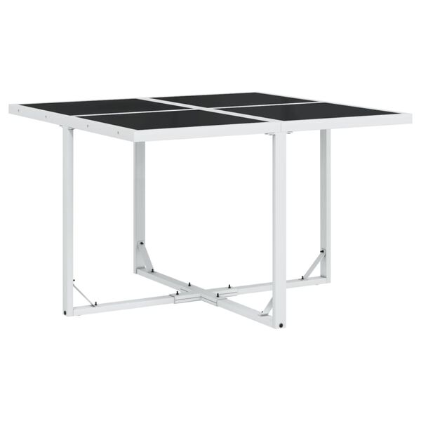 vidaXL spisebordssæt til haven 9 dele med hynder textilene hvid