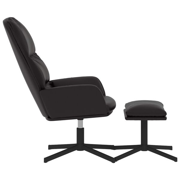 vidaXL l&aelig;nestol med skammel kunstl&aelig;der sort
